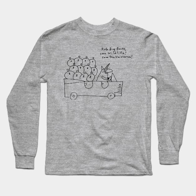 Unicorn's Earth Day Out Long Sleeve T-Shirt by 6630 Productions